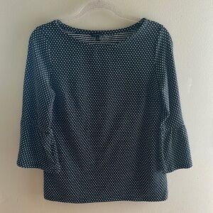Talbots Polka Dot Bell Sleeve Career Top | Small‎